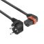 ACT Powercord Schuko CEE 7/7 male (angled) - C13 IEC Lock (left angled) 1m Black