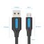 Vention USB 2.0 A to MicroUSB B Cable 0,25m Black/Blue