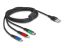 DeLock USB Charging Cable 3in1 Type-A to Lightning/Micro USB/USB Type-C 2m 3-coloured Black