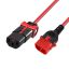ACT Powercord C13 IEC Lock+ - C14 IEC Lock Dual Locking 1m Red
