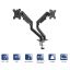 Akyga AK-MB-06 Dual Gas Spring Monitor Arm Double Desk Mount 2x10kg VESA 75x75mm / 100x100mm 15-32