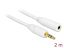 DeLock Stereo Jack Extension Cable 3.5 mm 3 pin male > female 2m White