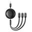 Baseus Free2Draw Crystal USB-A - USB-C+Micro+Lightning 1,1m Black
