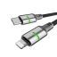 Avax CB635 STEELY LED USB-C - Lightning 1m Black