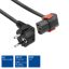 ACT Powercord Schuko CEE 7/7 male (angled) - C13 IEC Lock (down angled) 2m Black