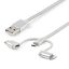 Startech USB Multi Charging USB-A to Micro-USB or USB-C or Lightning 1m White