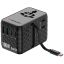 Verbatim Charge 'n' Travel 100W GaN III Universal Travel Adapter with Retractable USB-C Cable Black