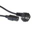 ACT Powercord mains connector Schuko CEE 7/7 male (angled) - C13 IEC 60320 0,2m Black