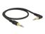 DeLock Stereo Jack Cable 3.5 mm 3 pin male to male angled 0,5m Black