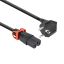 ACT PL0093 Powercord Schuko CEE 7/7 male (angled) - C15 IEC Lock+ 3m Black