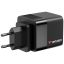 Verbatim GaN Wall Charger 65W 2 Port with Retractable Cable Black