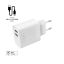 FIXED Network charger set with 2xUSB output and USB/Lightning cable 17W Smart Rapid Charge 1m White