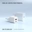 FIXED Mini GaN hálózati töltő USB-C és USB kimenettel, PD támogatással, 30W, fehér