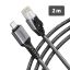 AXAGON ADE-CM20 USB-C Gigabit Ethernet adapter with integrated CAT6 RJ-45 network cable 2m Black