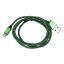 Platinet USB Lightning fabric braided cable 1m Green