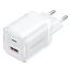 Vention 2-Port USB (C-A) GaN Charger (30W/30W) EU-Plug White