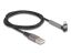 DeLock Data and Charging Cable USB Type-A to Lightning for iPhone, iPad, iPod angled with stand function 1,5m MFi Black