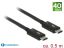 DeLock Thunderbolt 3 (40 Gb/s) USB-C cable male > male passive 0,5 m 5A Black