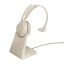 Jabra Evolve2 65 MS Teams Mono Bluetooth Headset + Charging Stand Beige