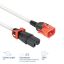 ACT PL0052 Powercord C14 IEC Lock+ Dual Locking - C15 IEC Lock+ 2m White