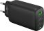 USB hálózati gyorstöltő 1x QC 3.0 + 2x USB-C 3.1 (65W) fekete GOOBAY (61760)
