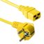 ACT Powercord mains connector Schuko CEE 7/7 male (angled) - C19 IEC 1,2m Yellow