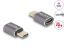 DeLock USB Adapter 40 Gbps USB Type-C PD 3.0 100 W male to female port saver 8K 60Hz metal Grey