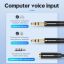 Vention 2in1 3.5mm Audio Cable 0,3m Black