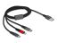 DeLock USB Charging Cable 3 in 1 for Lightning/Micro USB/USB Type-C 1m 3-coloured