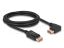 DeLock DisplayPort cable male straight to male 90° left angled 8K 2m Black