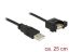 DeLock USB 2.0 Type-A male > USB 2.0 Type-A female panel-mount cable 0,25m Black