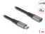 DeLock USB 40 Gbps Extension Cable USB Type-C male to female PD 3.1 1m Grey Metal
