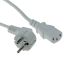 ACT Powercord mains connector Schuko CEE 7/7 male (angled) - C13 IEC 60320 2,5m White