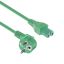 ACT Powercord mains connector Schuko CEE 7/7 male (angled) - C15 IEC 60320 1,5m Green