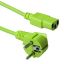 ACT Powercord mains connector Schuko CEE 7/7 male (angled) - C13 IEC 60320 1,2m Green