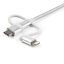 Startech USB Multi Charging USB-A to Micro-USB or USB-C or Lightning 1m White