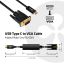 Club3D USB Type-C to VGA Active Cable M/M 5m Black