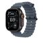 Apple Watch 49mm Band: Ocean Band Black Titanium Finish Anchor Blue