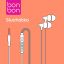 Bonbon % 0headphones with 3.5 mm jack connector and integrated microphone, white