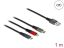 DeLock USB Charging Cable 3 in 1 for Lightning/Micro USB/USB Type-C 1m 3-coloured