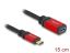 DeLock USB adapter USB Type-C male to USB Type-A female 0,15m Red Metal