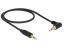 DeLock Stereo Jack Cable 3.5mm 3 pin male > male angled 0,5m Black