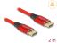 DeLock DisplayPort Cable 16K 60 Hz 2m Red Metal