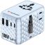 Verbatim Charge ''n'' Travel 100W GaN III Universal Travel Adapter with Retractable USB-C Cable Blue
