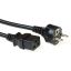 ACT Powercord mains connector Schuko CEE 7/7 male (straight) - C13 IEC 1,5m Black
