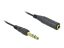 DeLock Coiled Cable Extension 3 pin 6.35 mm Stereo Jack male to Stereo Jack female 2m Black