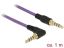 DeLock Stereo Jack Cable 3.5mm 4 pin male > male angled 1m Purple