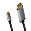 Logilink USB Type-C cable C/M to DP/M 4K alu1,8m Black/Grey