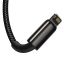 Baseus Tungsten Gold 3in1 Micro/Lightning/USB-C adat/töltőkábel 3,5A 1,5m Black