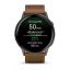 Garmin Venu 4 45mm Slate with Brown Leather Band